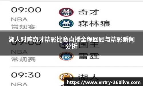 湖人对阵奇才精彩比赛直播全程回顾与精彩瞬间分析